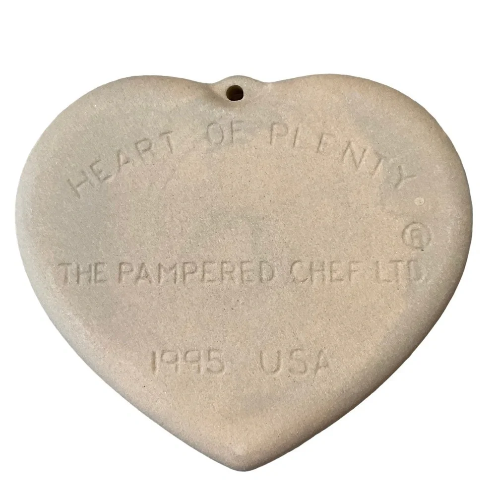 3 Vintage Pampered Chef Clay Stone Heart cookie Molds 1994 1995 1996